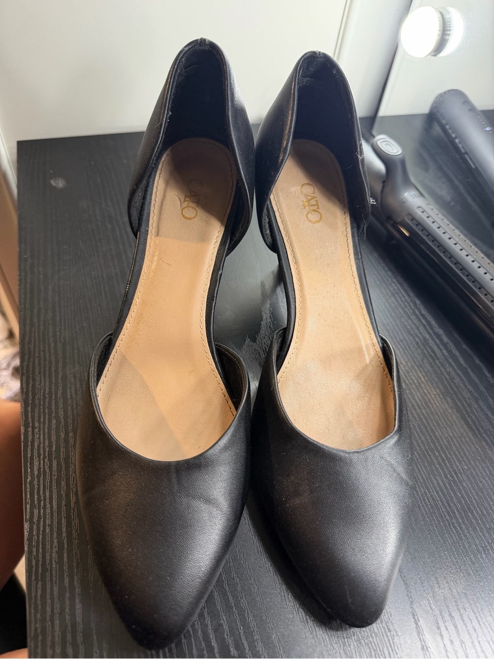 Cato Black Pointed D'Orsay Flats